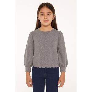 Gap Kids Girls Glitter Gray Sweatshirt - Size XL (10/12) Long Sleeve Pullover